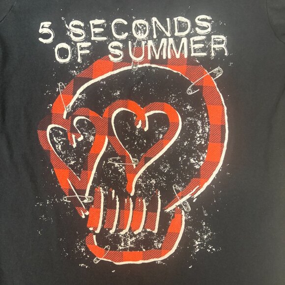 5 Seconds Of Summer Shirt Medium Cotton Crewneck Graphic Print Boy Band Tee 2016 - Picture 6 of 7